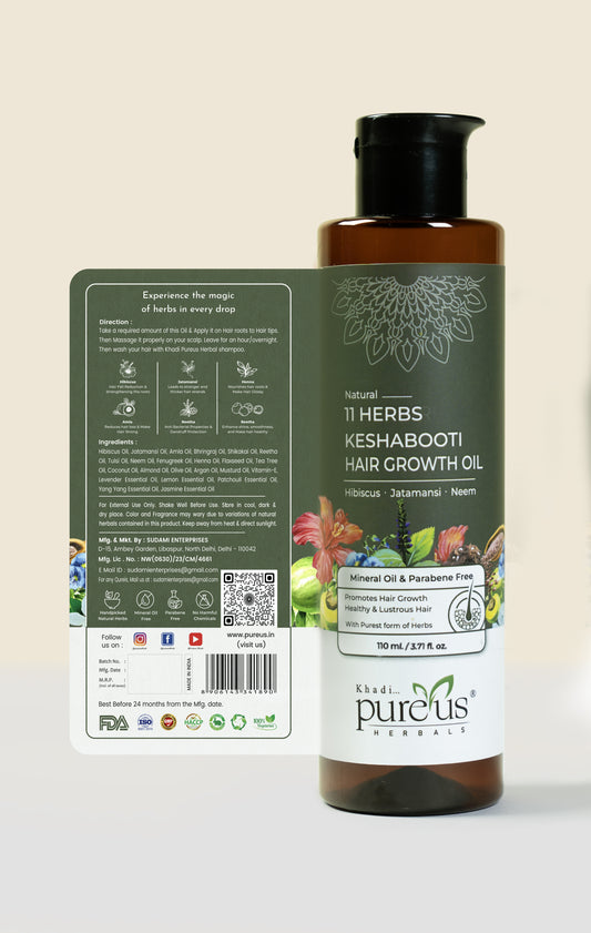 Keshabooti Awesome 11 Herbs Hair Oil for Healthy Hair Growth (110 ml)