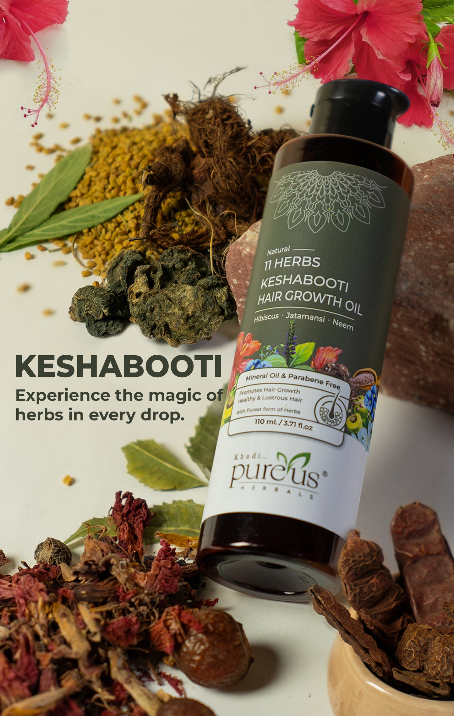 Keshabooti Awesome 11 Herbs Hair Oil for Healthy Hair Growth (110 ml)