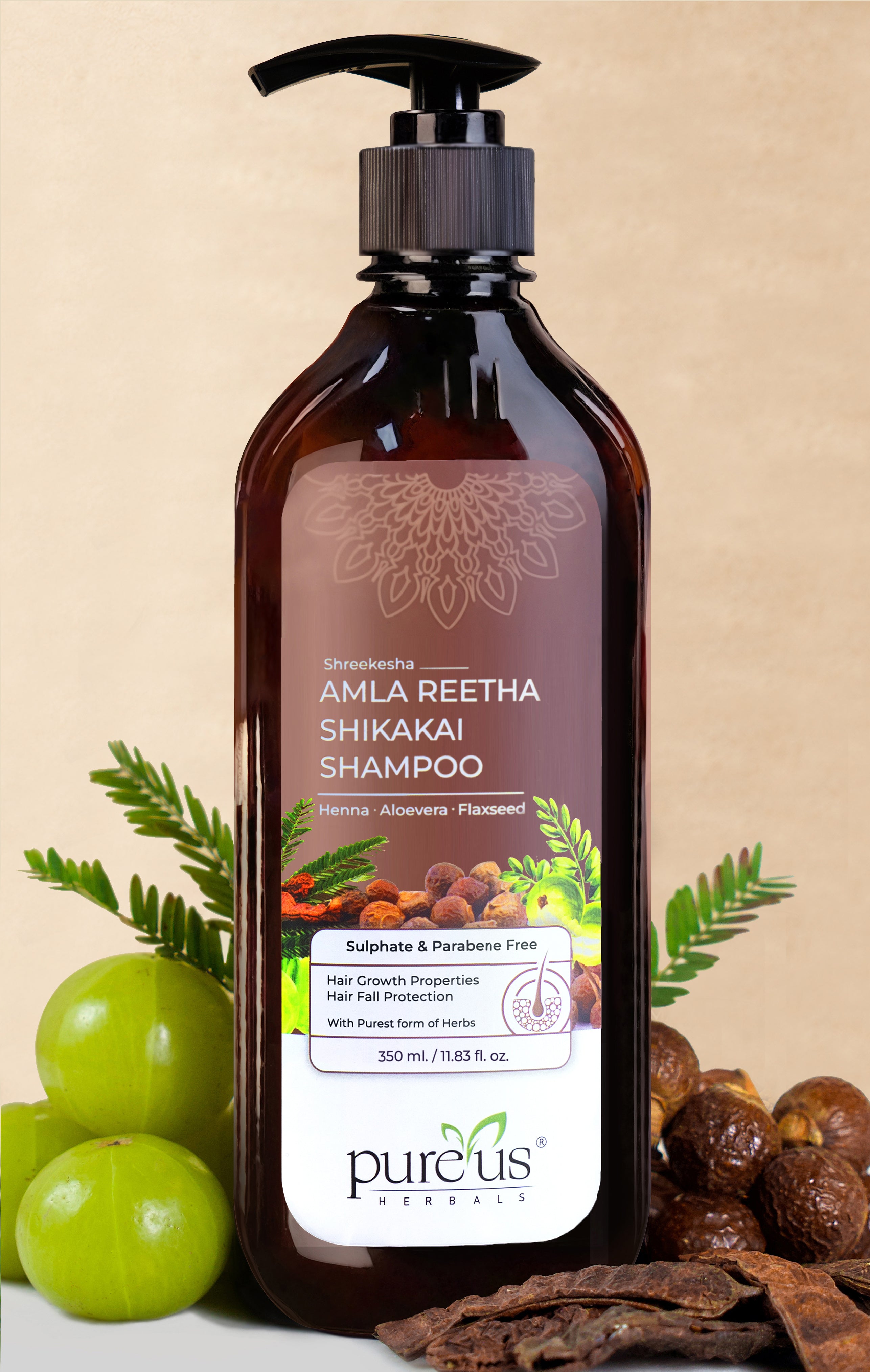 Shreekesha Amla Reetha Shikakai Shampoo 350 ml - Image 1