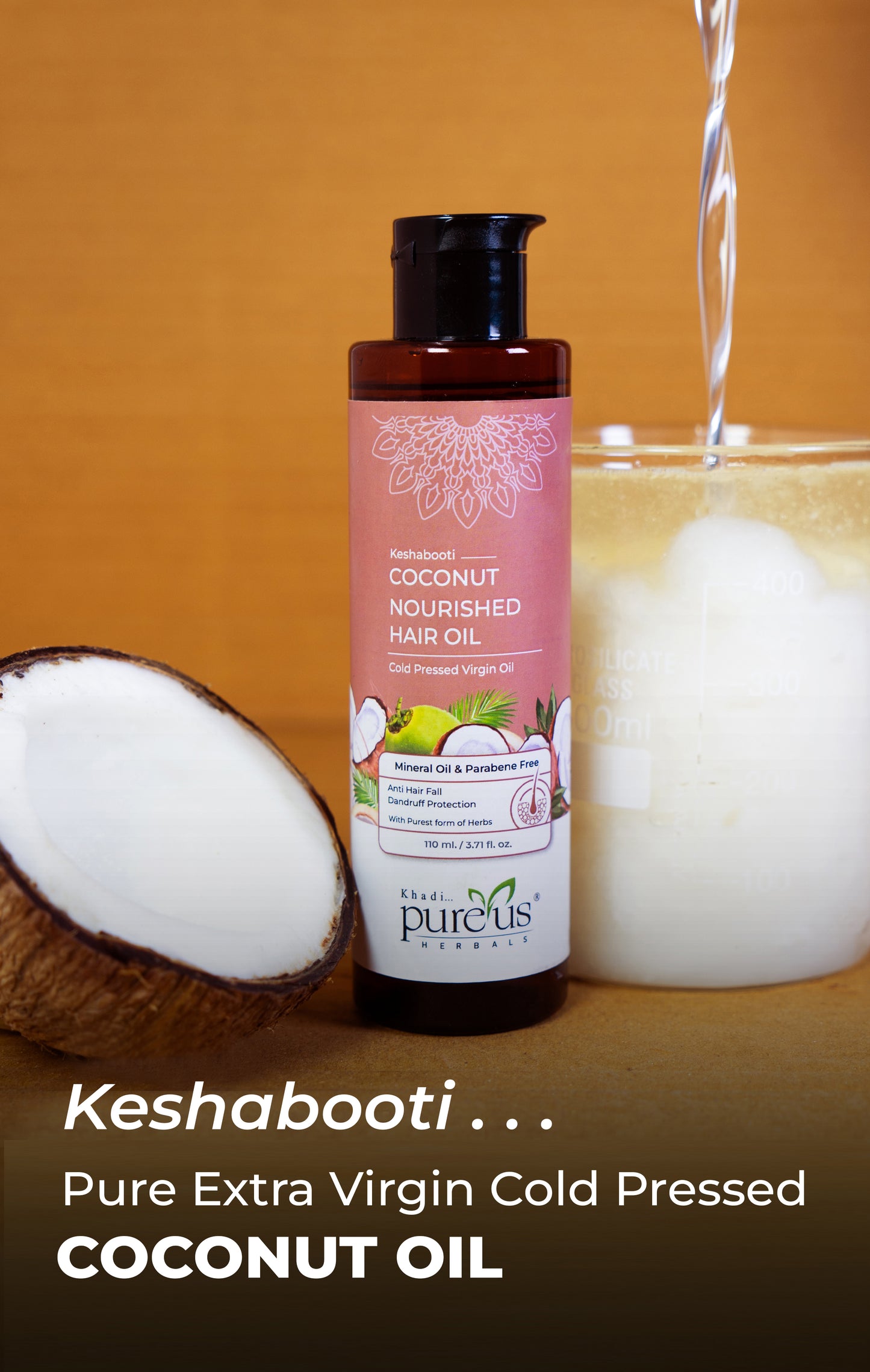 Keshabooti Coconut Oil for Nourished Hair Extra Virgin Cold Pressed oil
