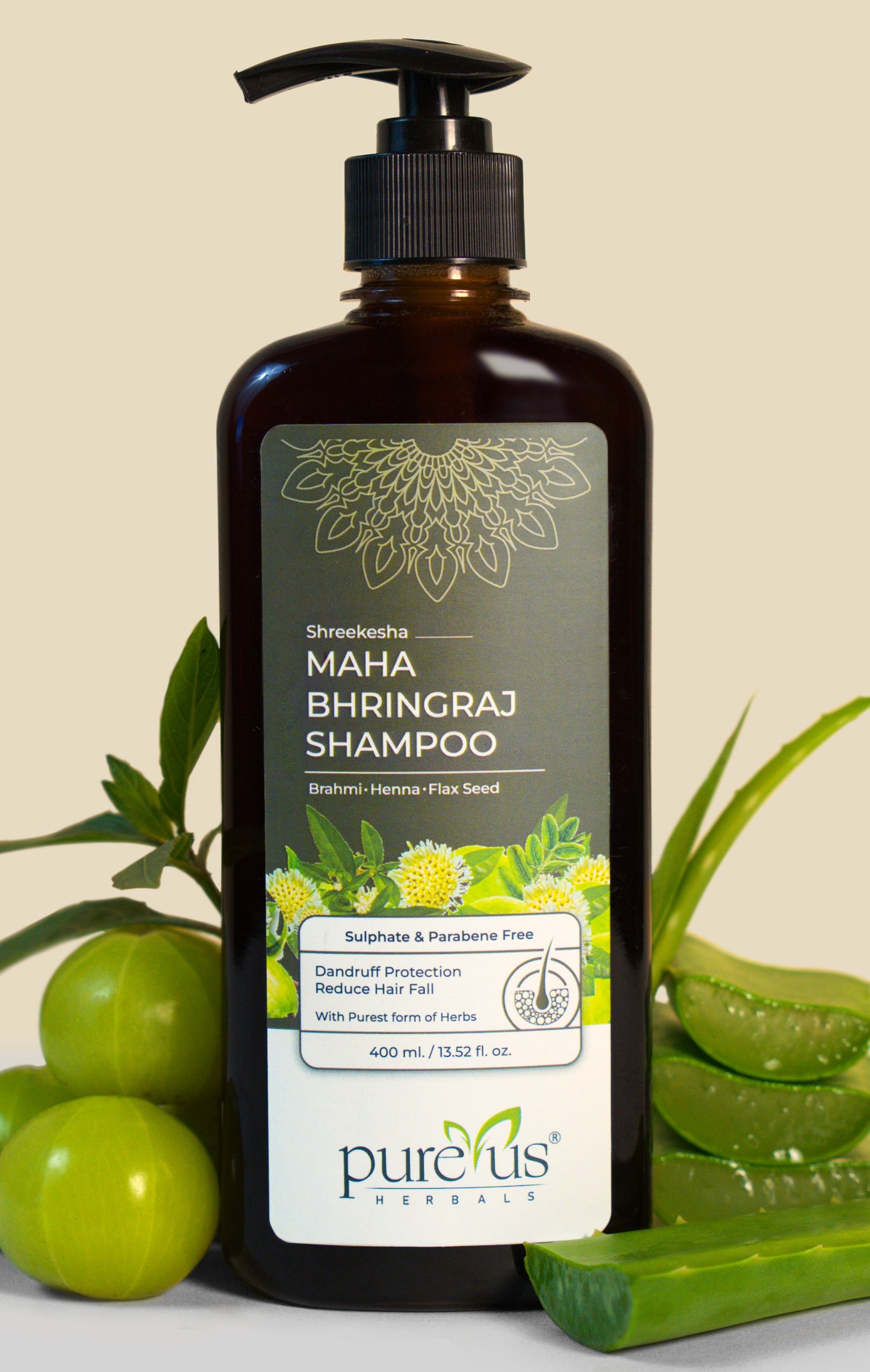 Shreekesha Maha Bhringraj Sulphate Free Shampoo for Hair Fall & Strong Roots (400 ml)