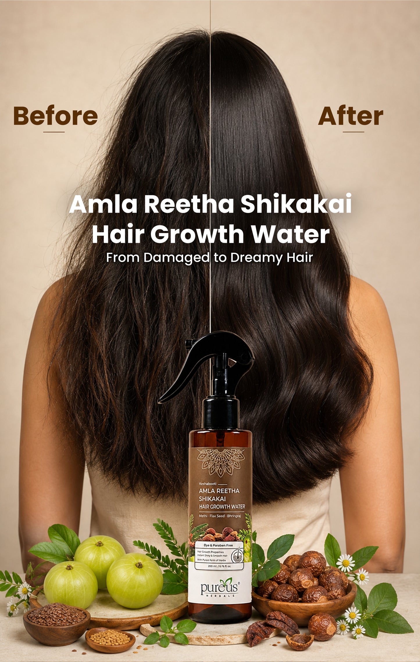 Amla Reetha Shikakai Hair Growth Water (200 ml)