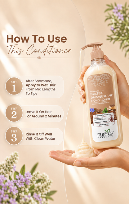 Shreekesha Flaxseed Damage Repair Conditioner for Smoothens & Nourishes Dry Hair- 350 ml