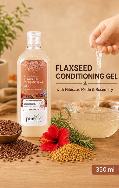 Pureus Herbals Flaxseed Conditioning Gel for Smooth & Frizz-Free Hair - 350ml