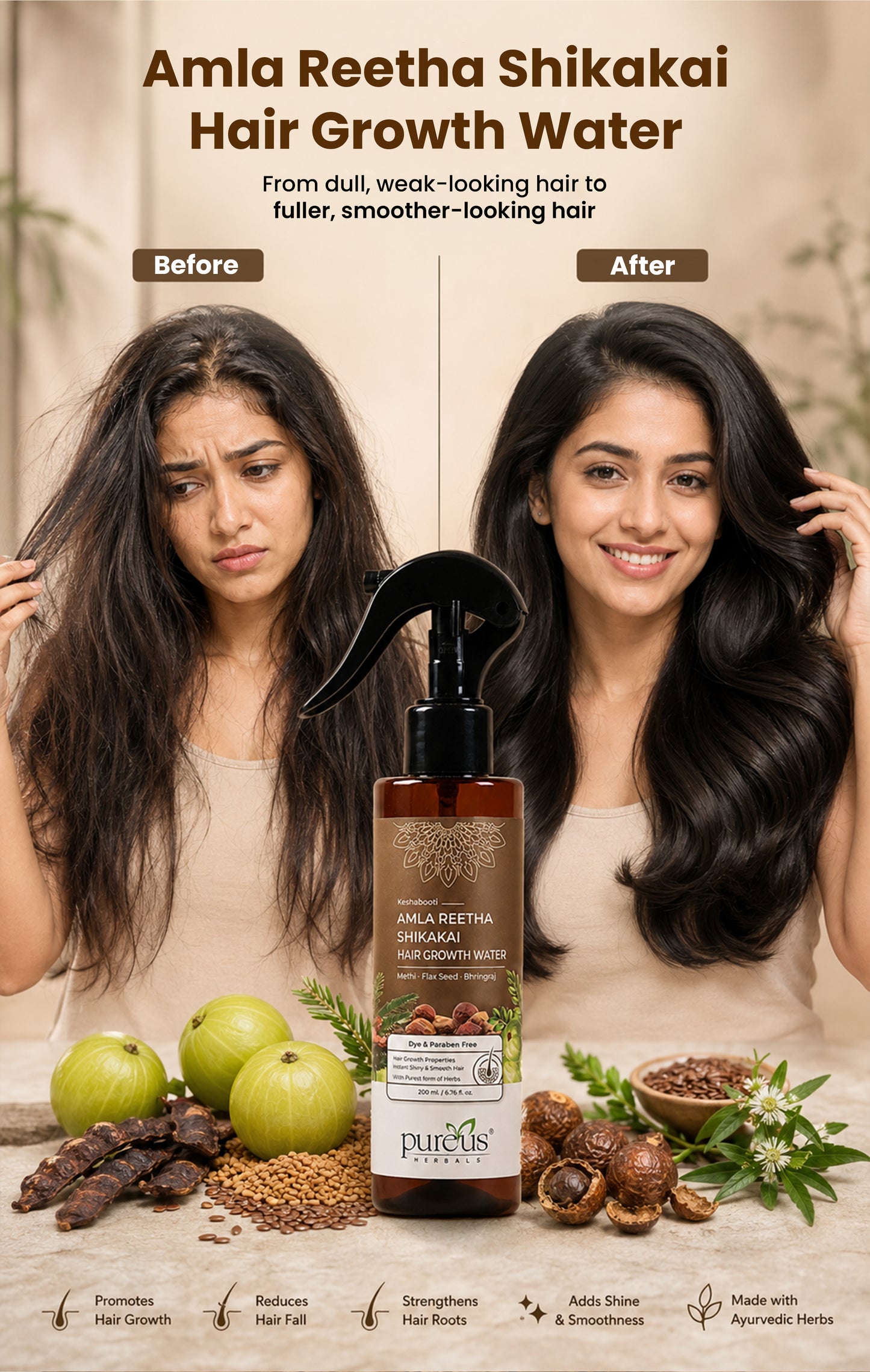 Amla Reetha Shikakai Hair Growth Water (200 ml)