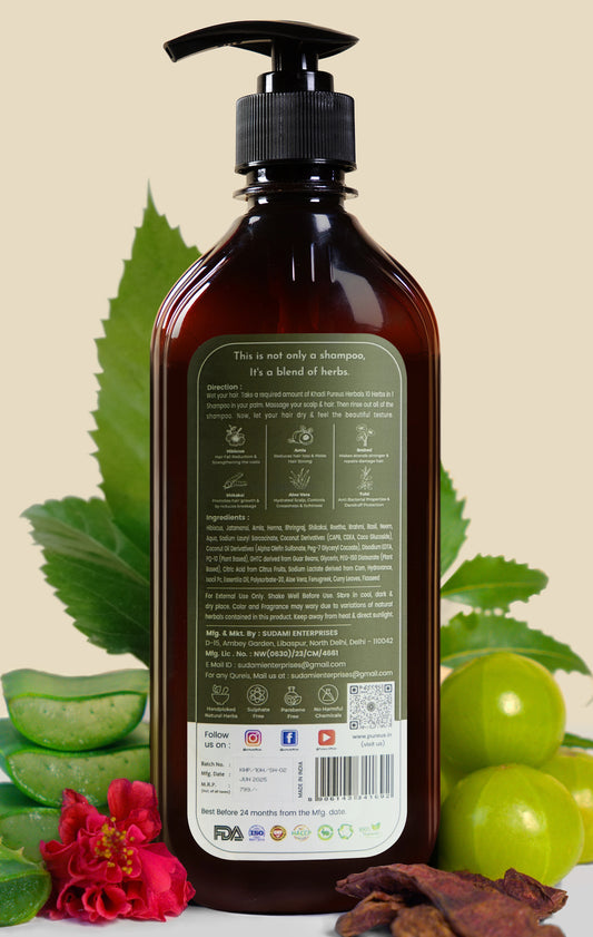 Shreekesha 10 Herbs in 1 Sulphate Free Shampoo for Hair Fall & Damage Control (400 ml)