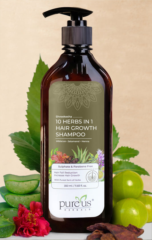 Shreekesha 10 Herbs in 1 Sulphate Free Shampoo (350 ml)