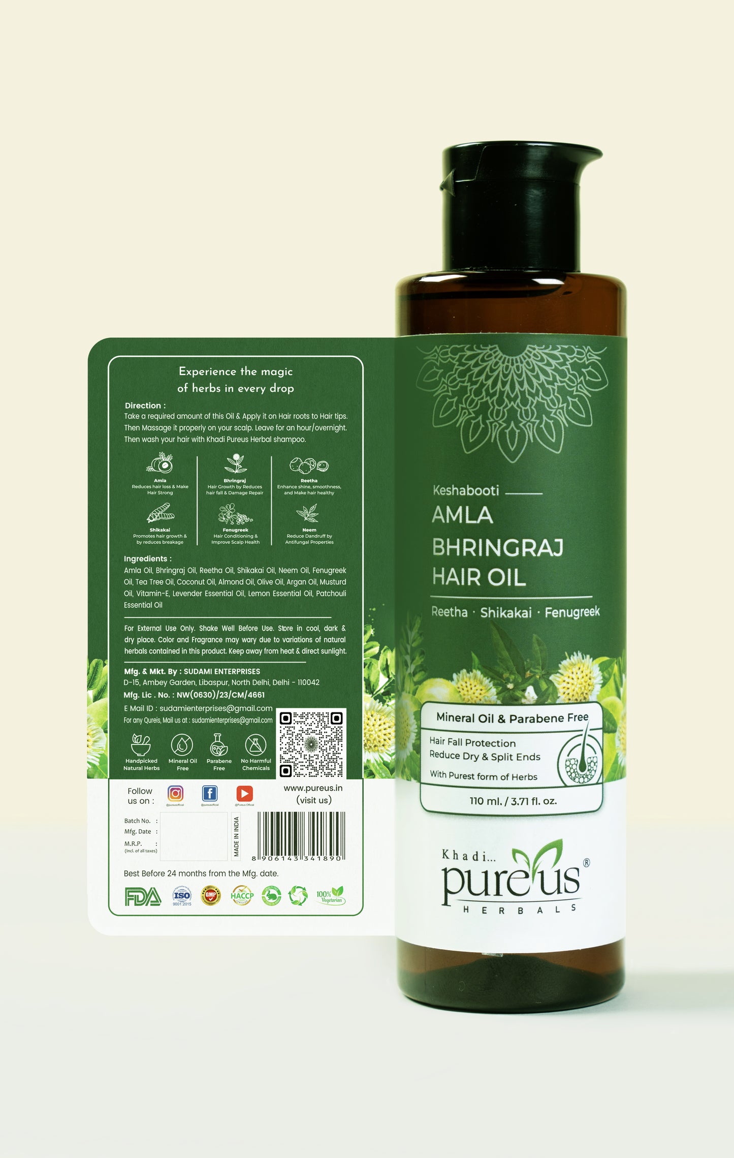 Keshabooti Amla Bhringraj Hair Oil for Controls Hairfall (110 ml)