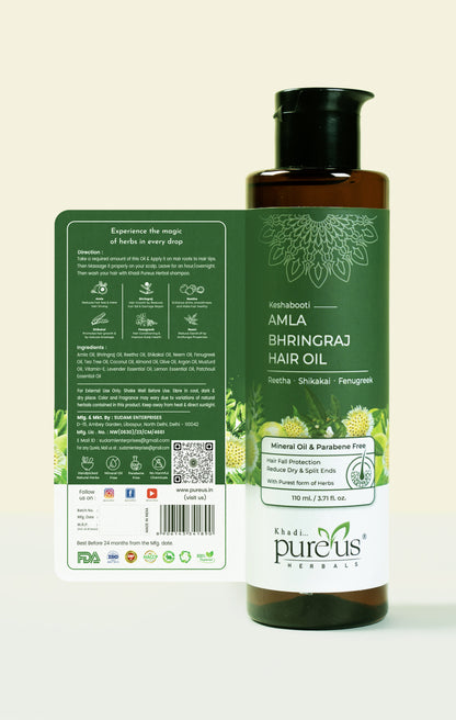 Keshabooti Amla Bhringraj Hair Oil for Controls Hairfall (110 ml)