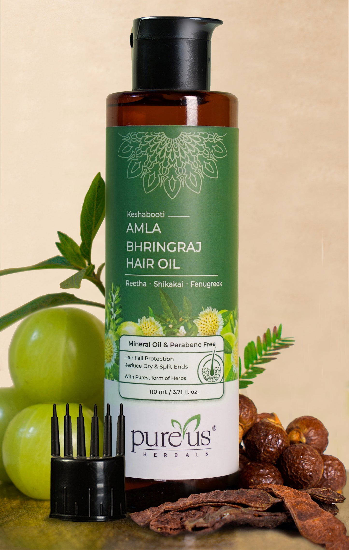 Keshabooti Amla Bhringraj Hair Oil with Comb Applicator (110 ml)