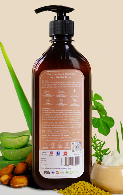 Shreekesha Moroccan Argan Oil Sulphate Free Shampoo for Hair Fall & Frizzy Hair (400 ml)