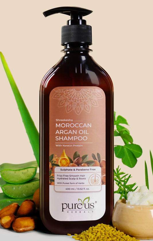 Shreekesha Moroccan Argan Oil Sulphate Free Shampoo for Hair Fall & Frizzy Hair (400 ml)