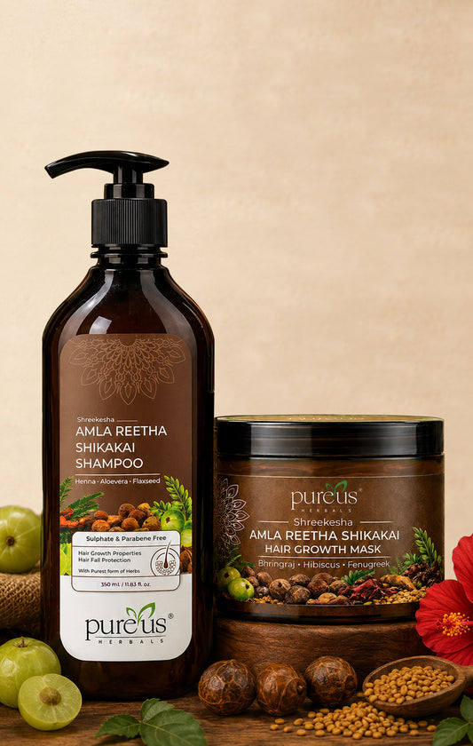 Amla Reetha Shikakai Shampoo & Hair Growth Mask Combo (600 gm)