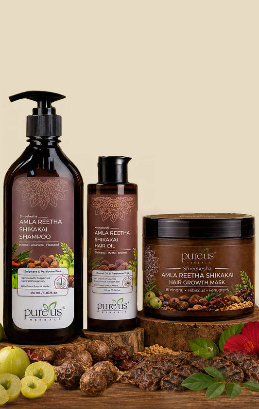 Amla Reetha Shikakai Combo – Shampoo, Hair Oil & Hair Growth Mask (710 gm)