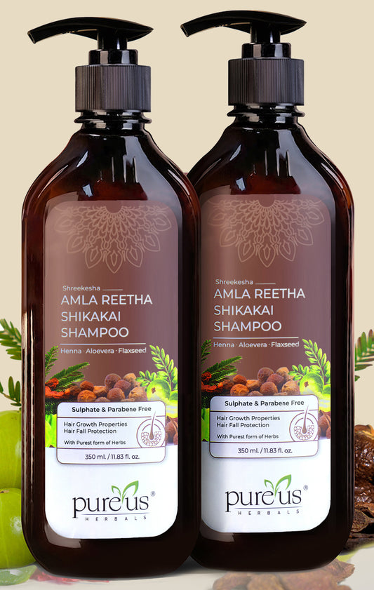 Shreekesha Amla Reetha Shikakai Sulphate Free Shampoo for Hair Fall (Pack of 2) (700 ml)