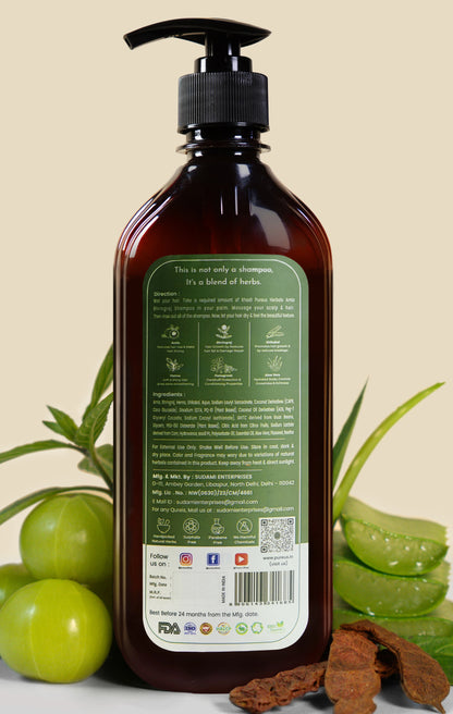 Shreekesha Amla Bhringraj Sulphate Free Shampoo for Hair Fall & Shiny Black Hair (400 ml)