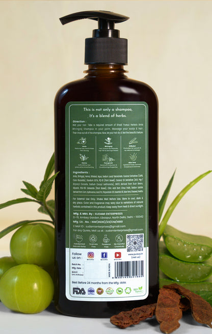 Shreekesha Amla Bhringraj Sulphate Free Shampoo for Hair Fall & Shiny Black Hair (400 ml)