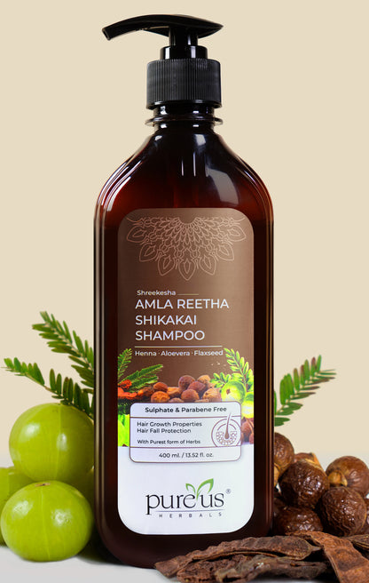 Shreekesha Amla Reetha Shikakai Sulphate Free Shampoo for Hair Fall (400 ml)