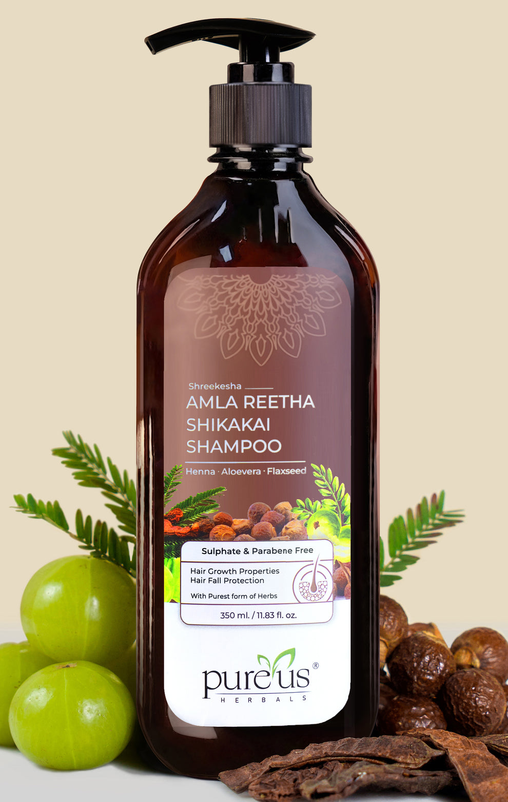 Shreekesha Amla Reetha Shikakai Sulphate Free Shampoo for Hair Fall (3 ...