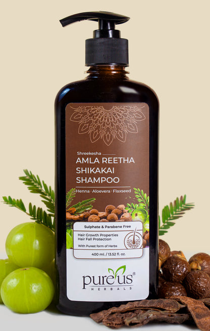 Shreekesha Amla Reetha Shikakai Sulphate Free Shampoo for Hair Fall (400 ml)
