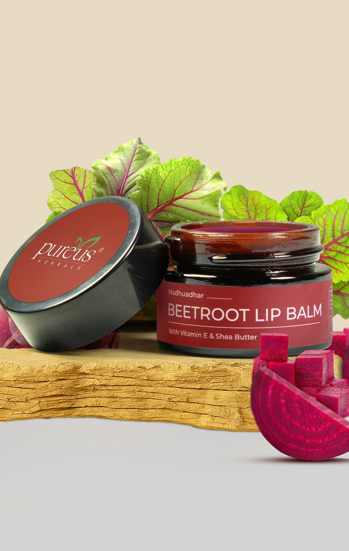 Madhuadhar Beetroot Lip Balm for Dry, Chapped, Pigmented & Dark Lips