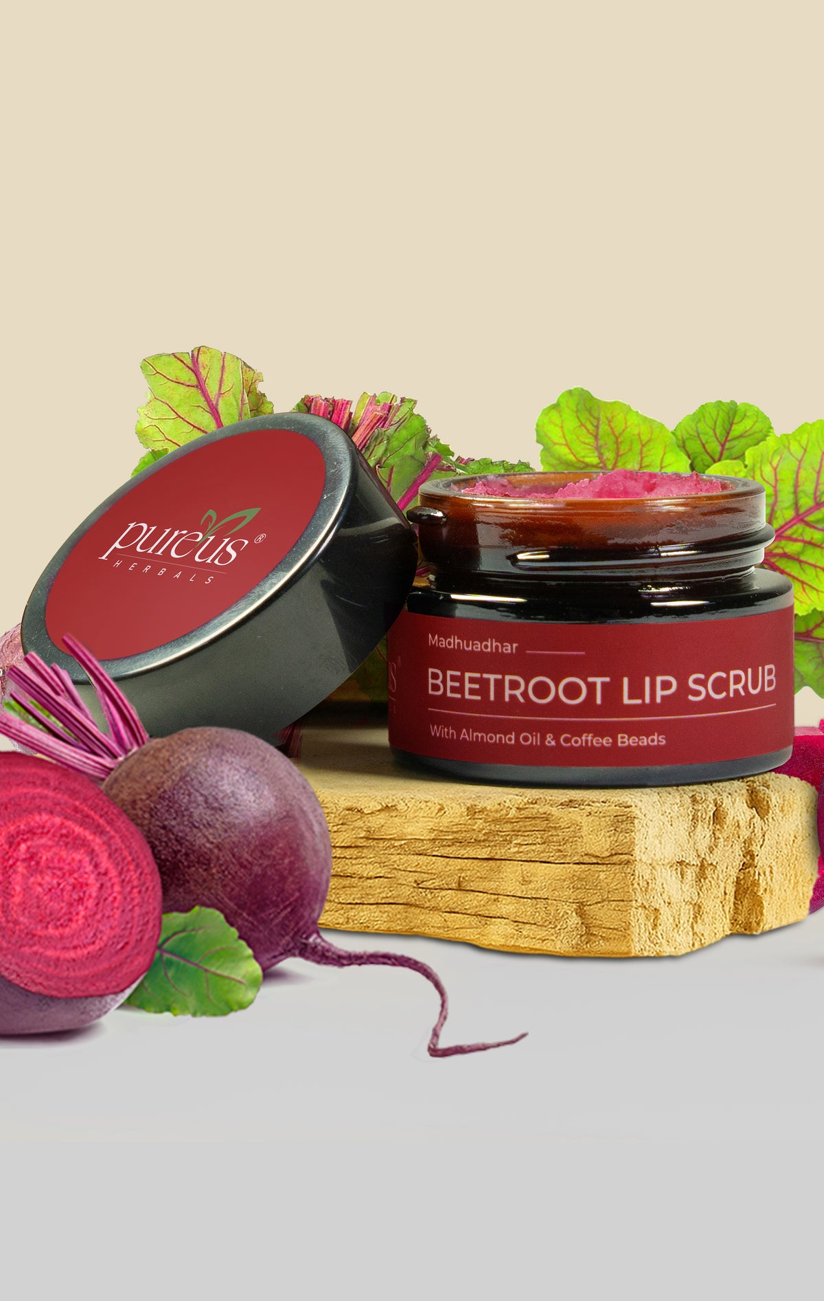 Madhuadhar Beetroot Lip Scrub for Lightens, Exfoliation & Softens Pink Lips