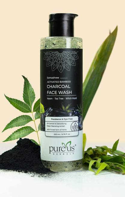 Somashree Activated Charcoal Face Wash for Glowing & Acne Prone Skin