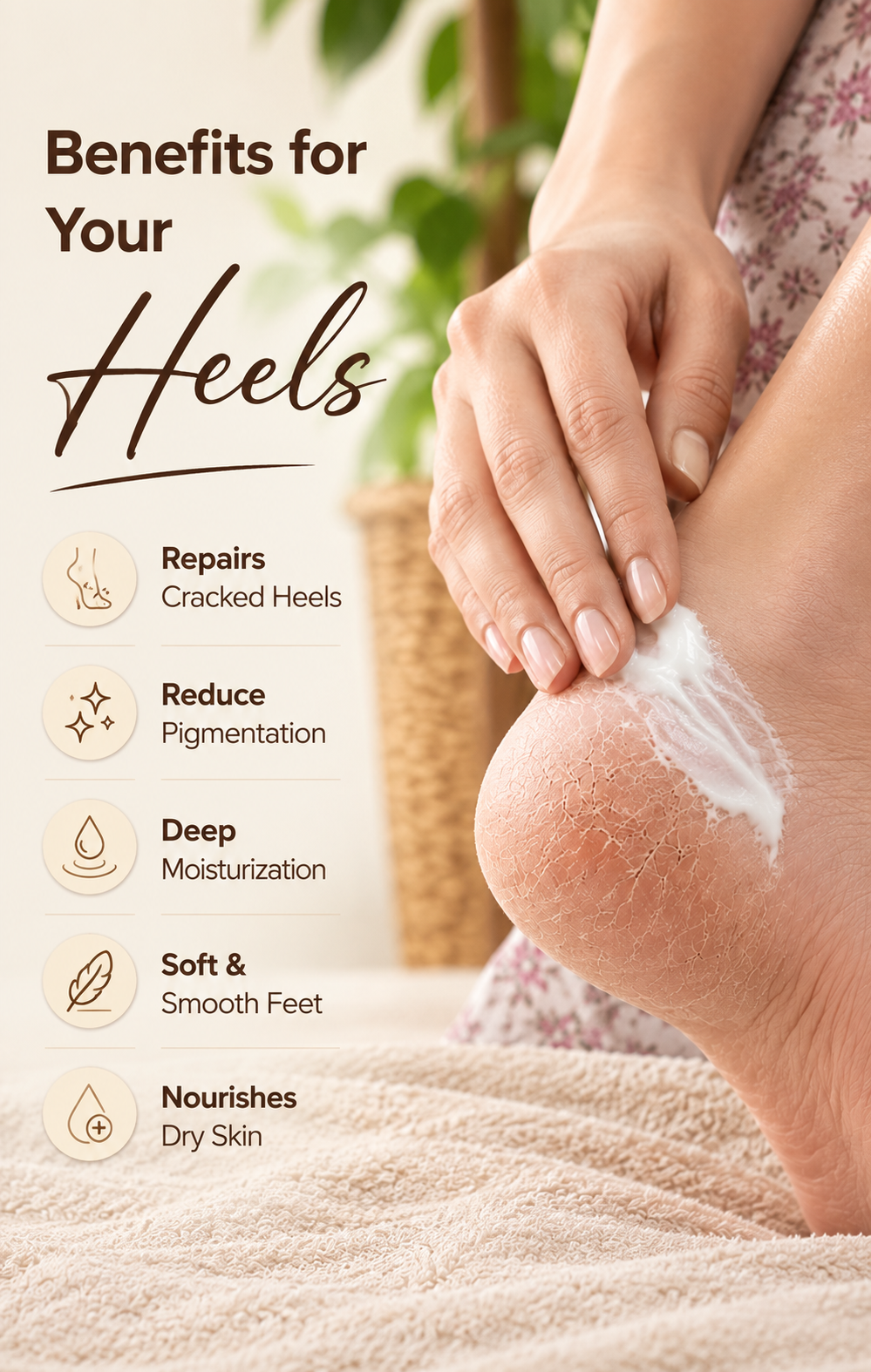 Pureus Herbals Herbal Heel Foot Crack Cream for Dry, Rough & Cracked Heels - 100 gm