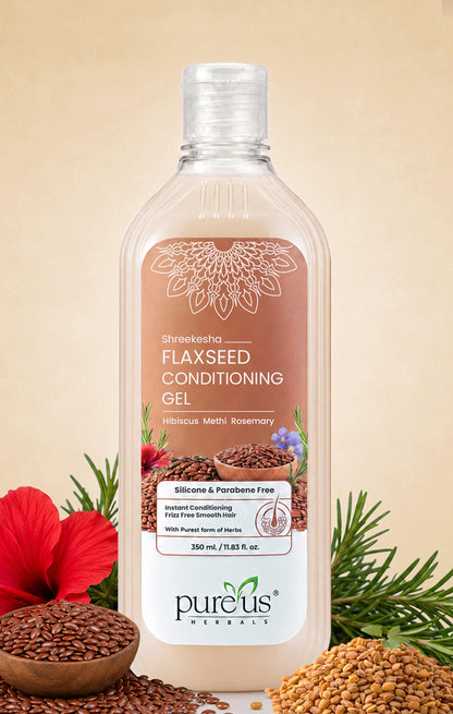 Pureus Herbals Flaxseed Conditioning Gel for Smooth & Frizz-Free Hair - 350ml