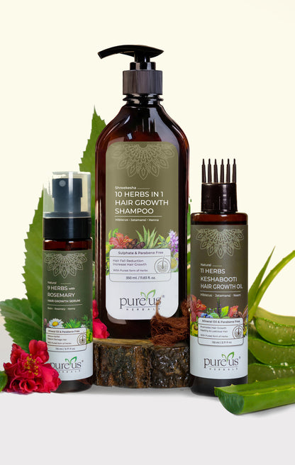 Pureus Herbals Hair Growth Combo Kit (570 ml)