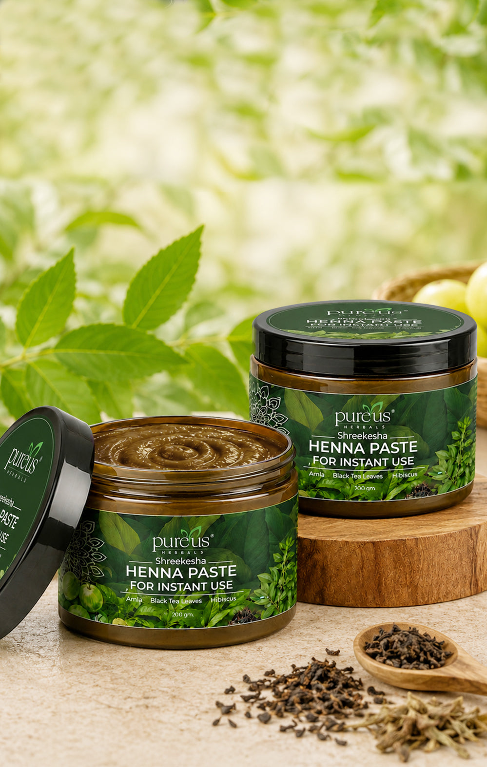 Pureus Herbals Shreekesha Henna Paste for Instant Use - 200 gm (Pack of 2)