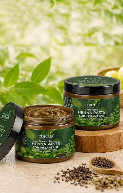 Pureus Herbals Shreekesha Henna Paste for Instant Use - 200 gm (Pack of 2)