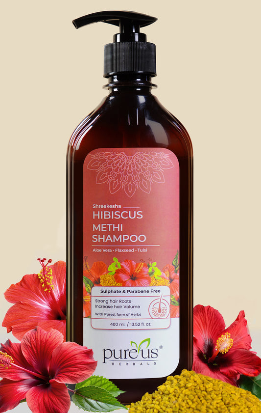 Pureus Herbals Hibiscus Methi Sulphate & Parabene free Shampoo for Strong Roots