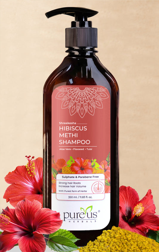 Shreekesha Hibiscus Methi Sulphate free Shampoo (350 ml)