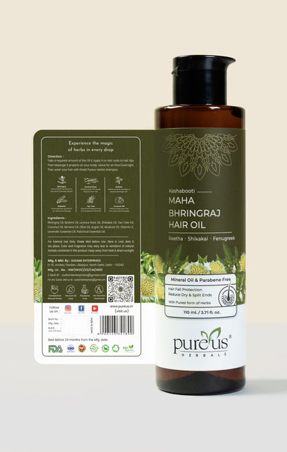 Keshabooti Maha Bhringraj Hair Oil for Reduce Hair Fall