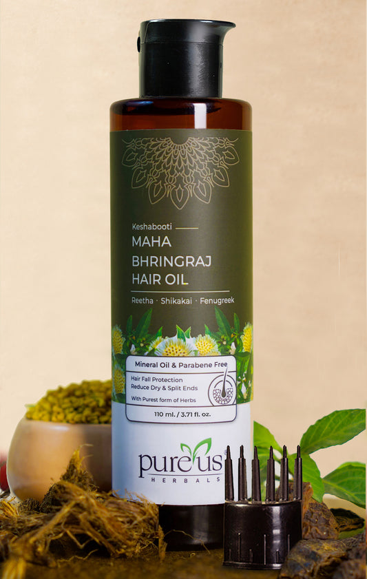 Keshabooti Maha Bhringraj Hair Oil with Comb Applicator (110 ml)