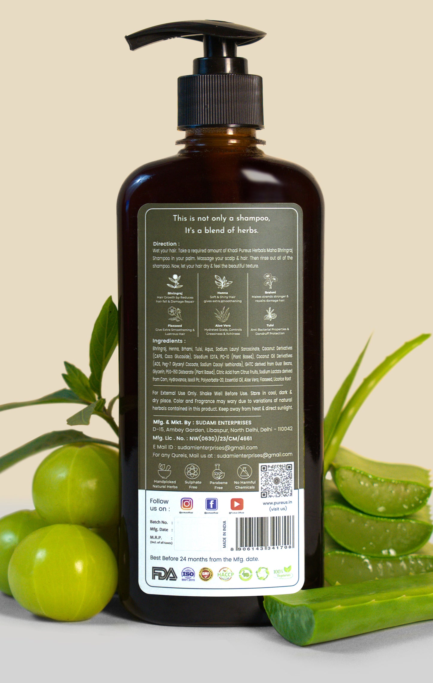 Shreekesha Maha Bhringraj Sulphate Free Shampoo for Hair Fall & Strong Roots