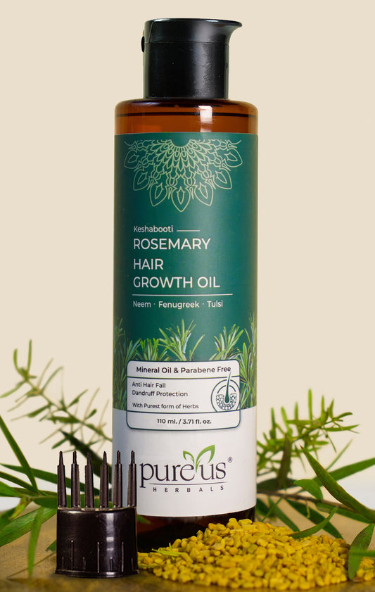 Keshabooti Rosemary Hair Growth Oil for Controls Hair fall with comb Applicator