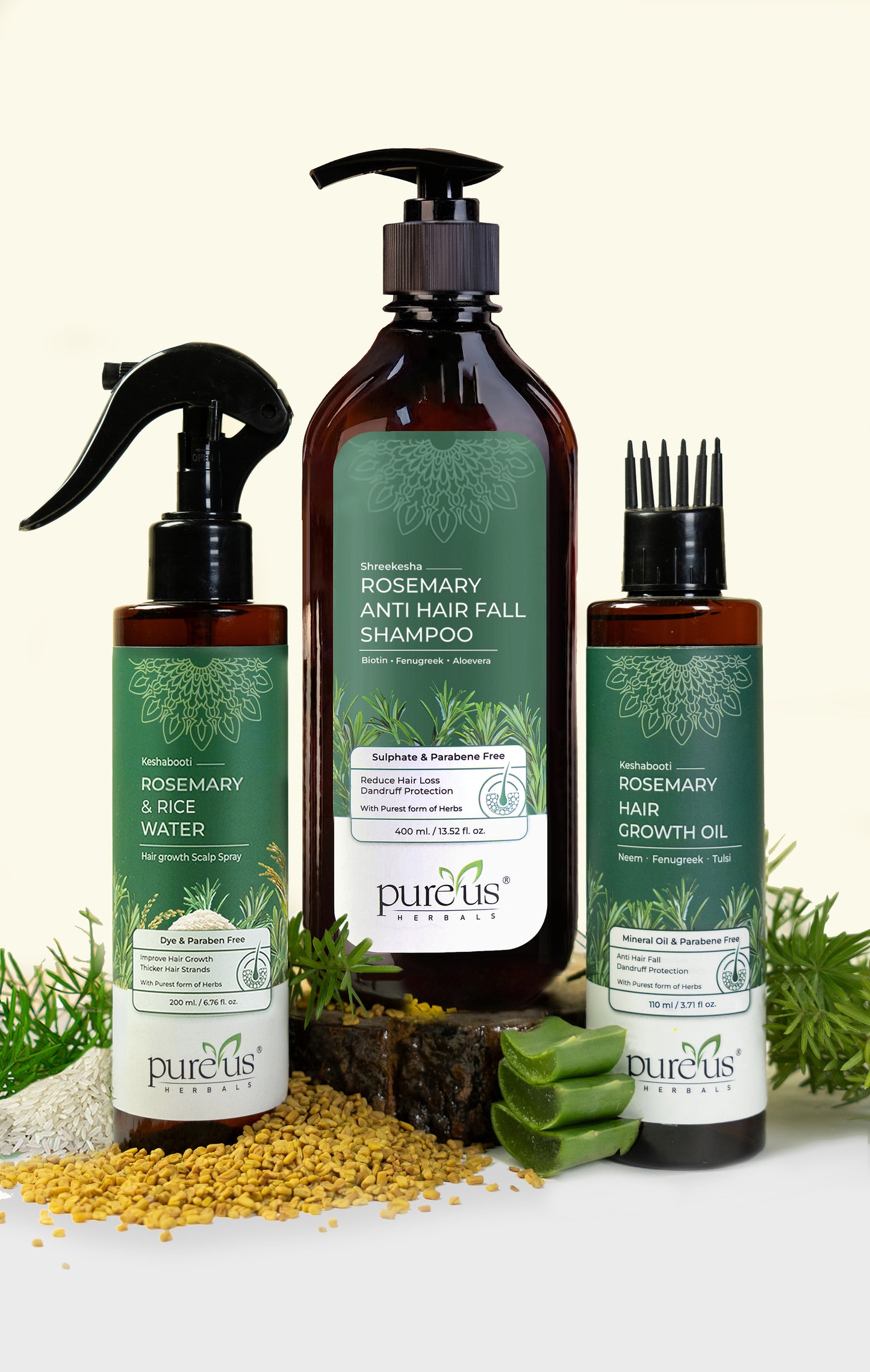 Rosemary Anti Hair Fall Combo Kit | Complete Hair Damage Solution (710 ml)