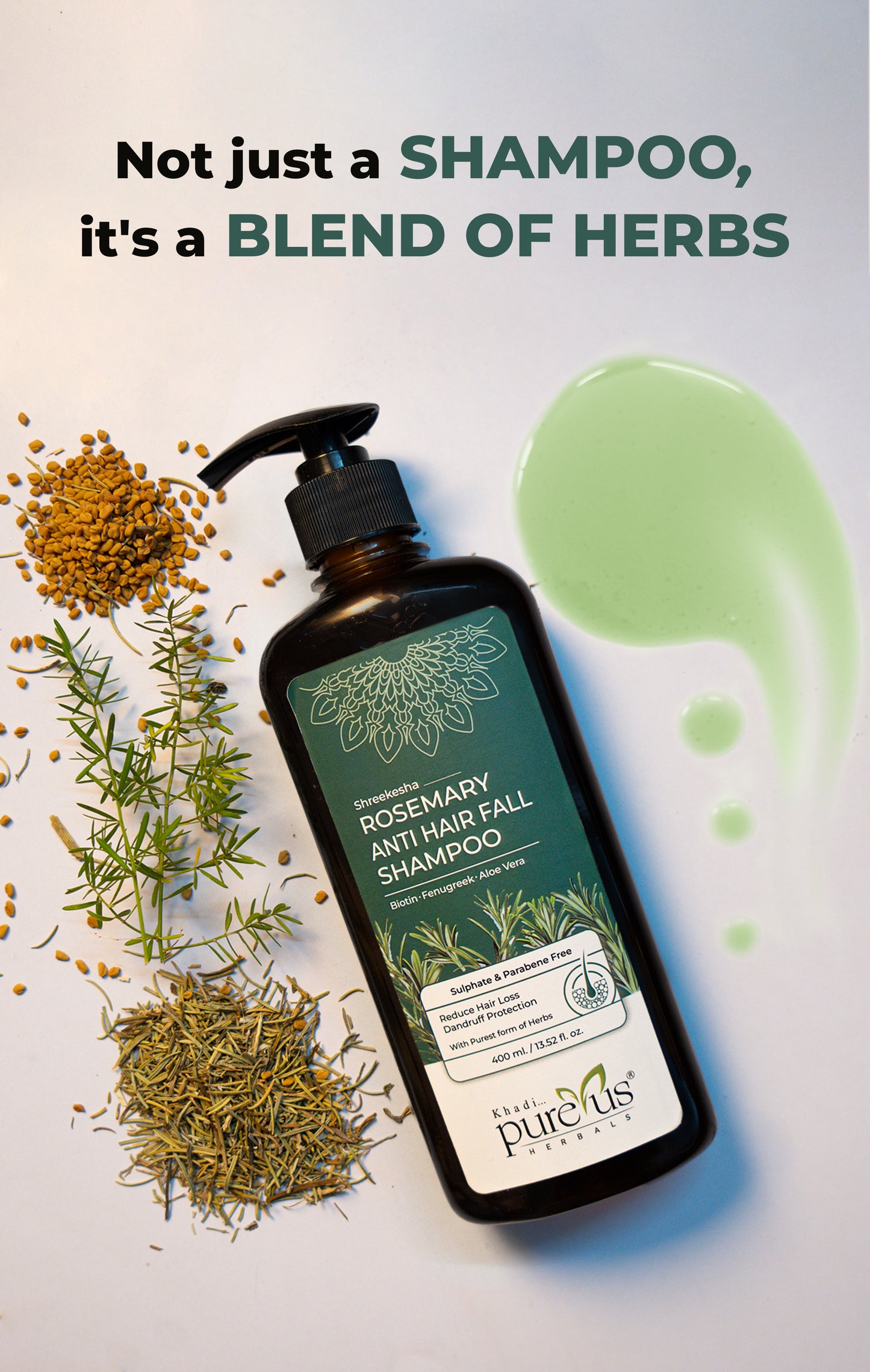 Shreekesha Rosemary Anti Hair Fall Sulphate Free Shampoo for Hair Growth (400 ml)