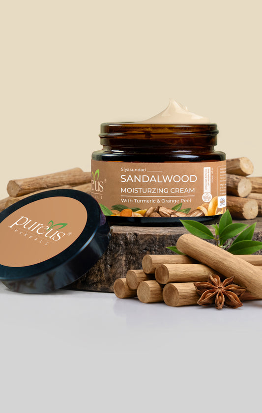 Sandalwood Moisturizing Cream with Turmeric & Orange Peel – Deep Hydration & Brightening