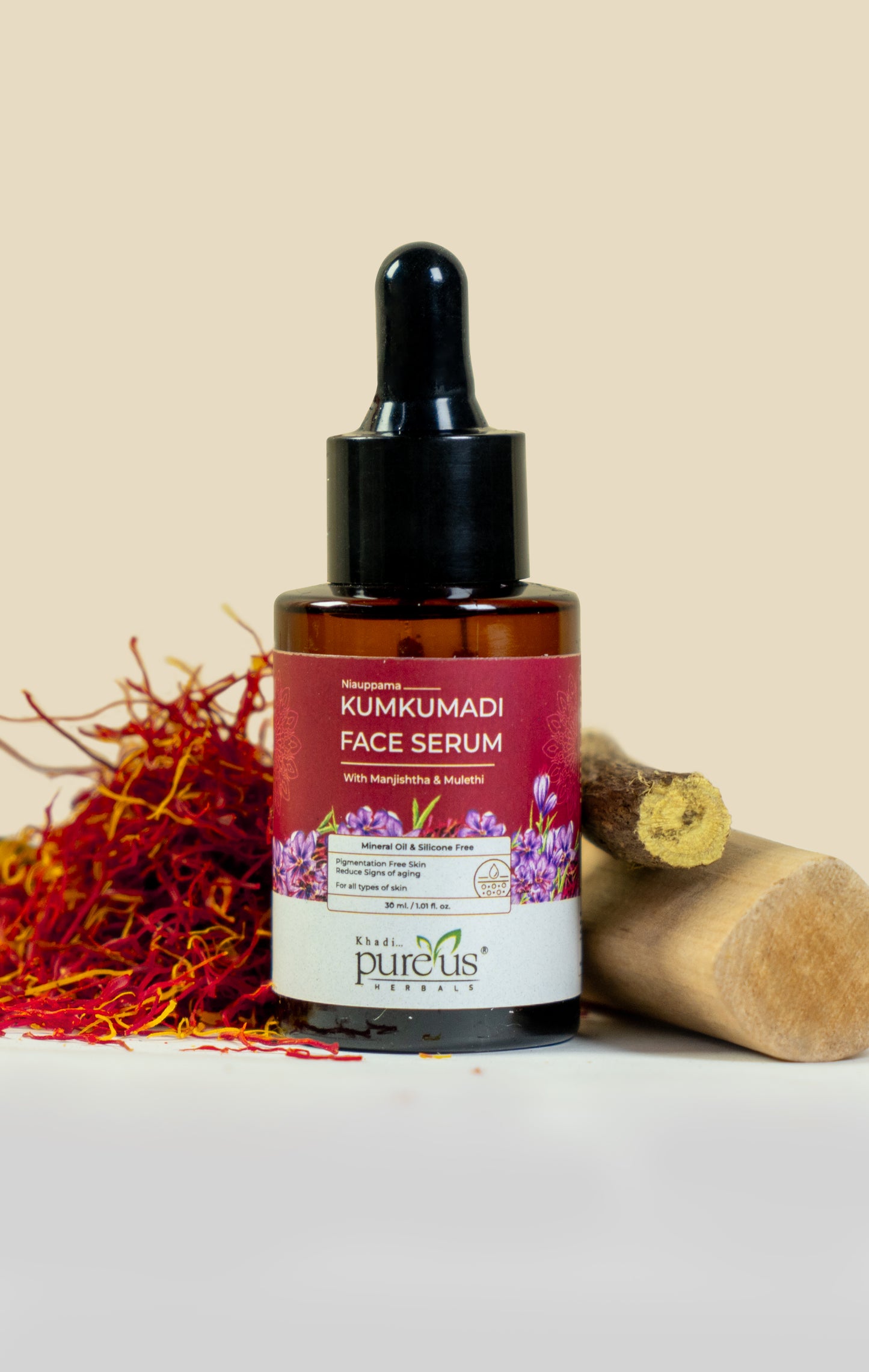 Niauppama Kumkumadi Tailam Face Serum for Glowing Skin with Saffron Oil, Manjishta & Mulethi