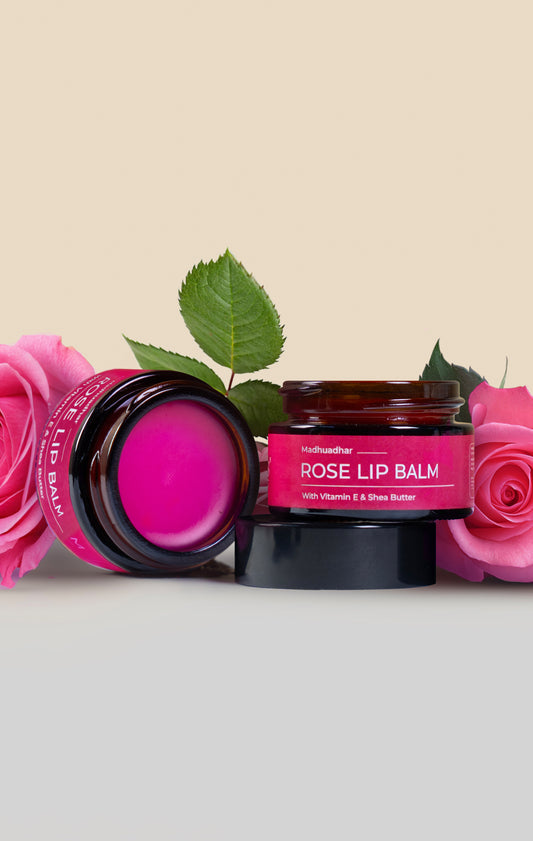 Madhuadhar Rose Lip Balm for Dry, Chapped to Rosy Soft & Moisturized Lips