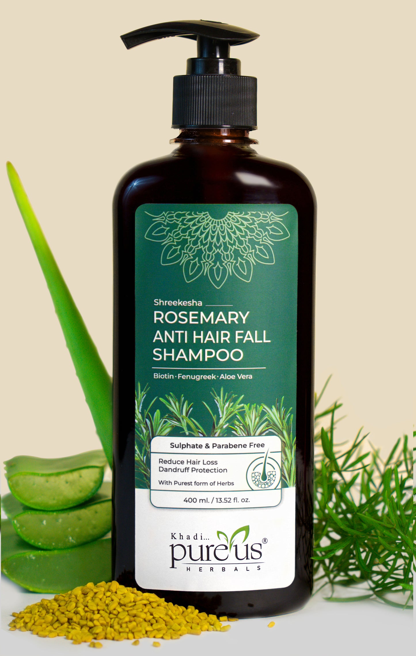 Shreekesha Rosemary Anti Hair Fall Sulphate Free Shampoo for Hair Growth (400 ml)